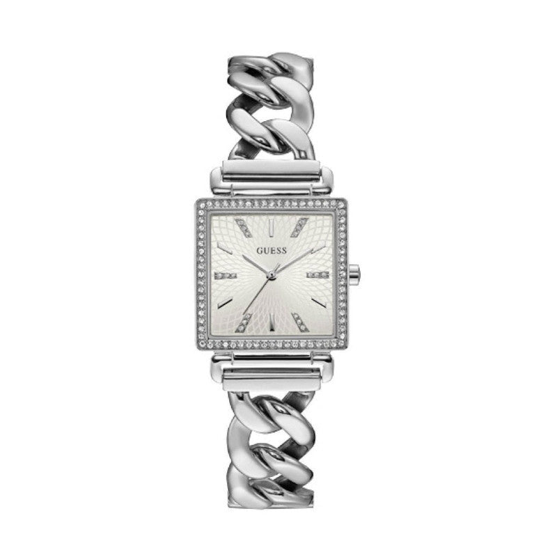 Shop Authentic Guess Vanity Diamonds White Dial Silver Steel Strap Watch for Women - W1030L1 - Luxxuri