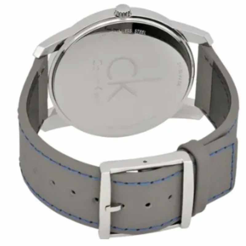 Shop Authentic Calvin Klein City Silver Dial Grey Leather Strap Watch for Men - K2G211Q4 - Luxxuri