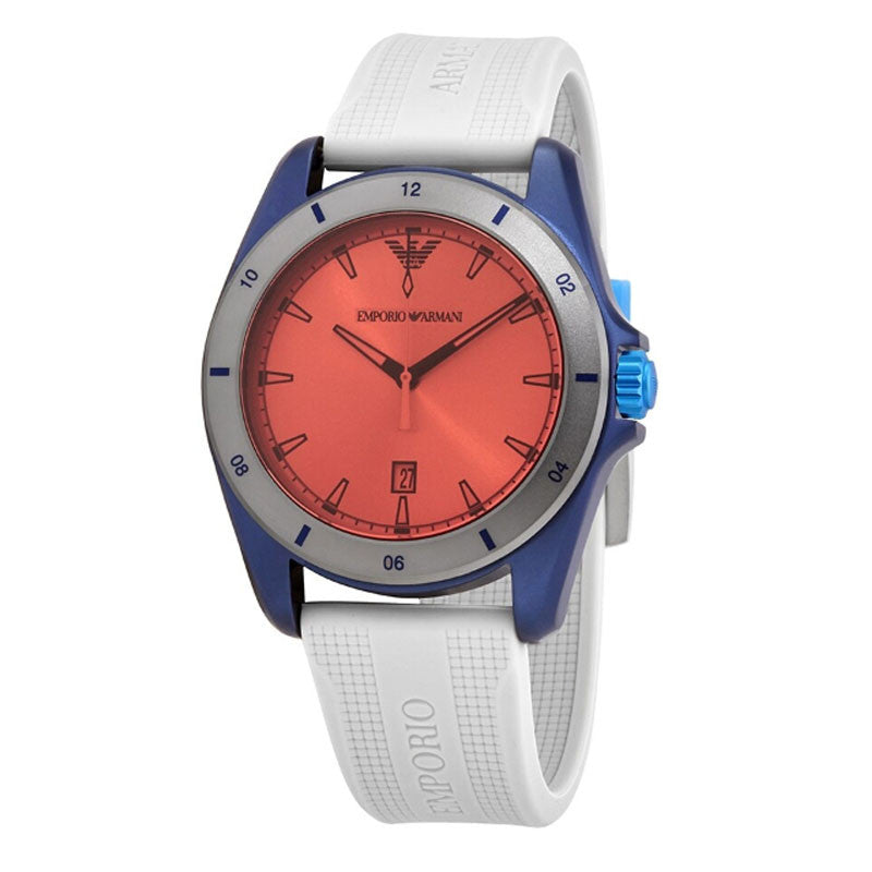  Shop Authentic Emporio Armani Sigma Analog Orange Dial Grey Silicone Strap Watch For Men - AR11218 - Luxxuri