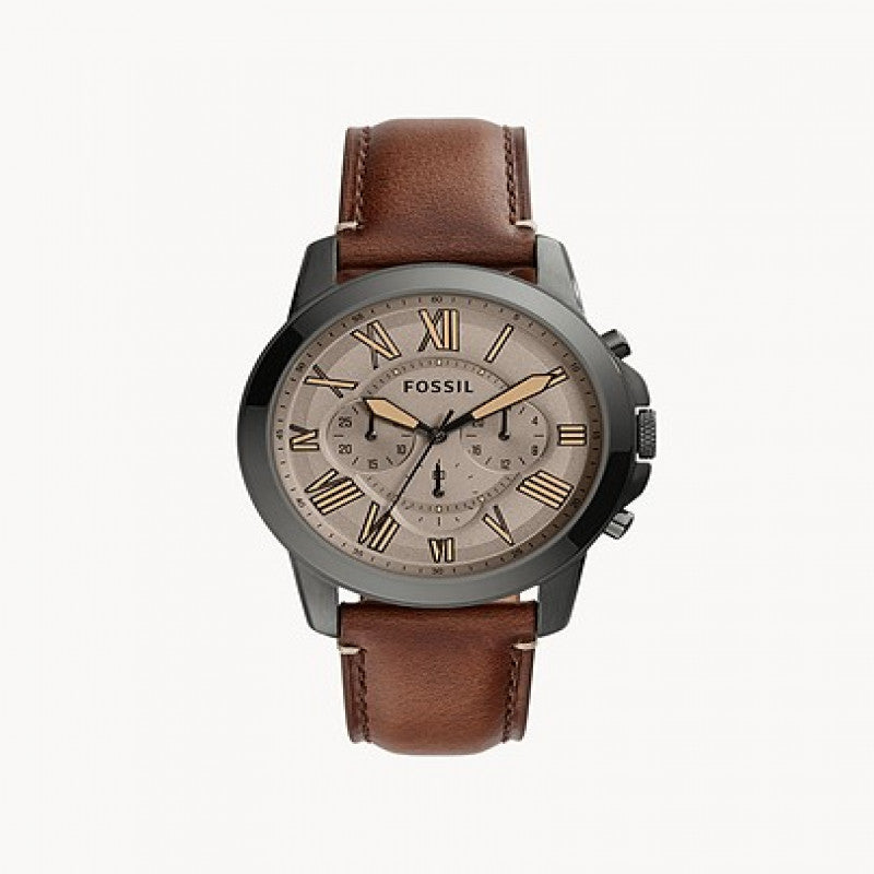  Shop Authentic Fossil Grant Chronograph Brown Dial Brown Leather Strap Watch for Men - FS5214 - Luxxuri