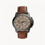  Shop Authentic Fossil Grant Chronograph Brown Dial Brown Leather Strap Watch for Men - FS5214 - Luxxuri