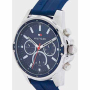  Shop Authentic Tommy Hilfiger Mason Blue Dial Blue Rubber Strap Watch for Men - 1791791 - Luxxuri
