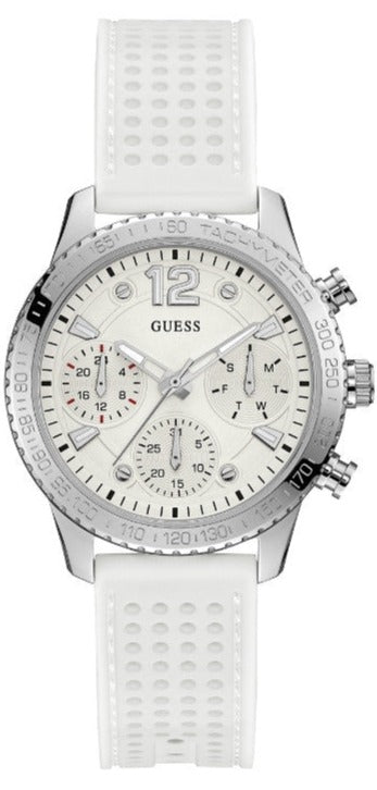  Shop Authentic Guess Marina Quartz White Dial White Rubber Strap Watch For Women - W1025L1 - Luxxuri