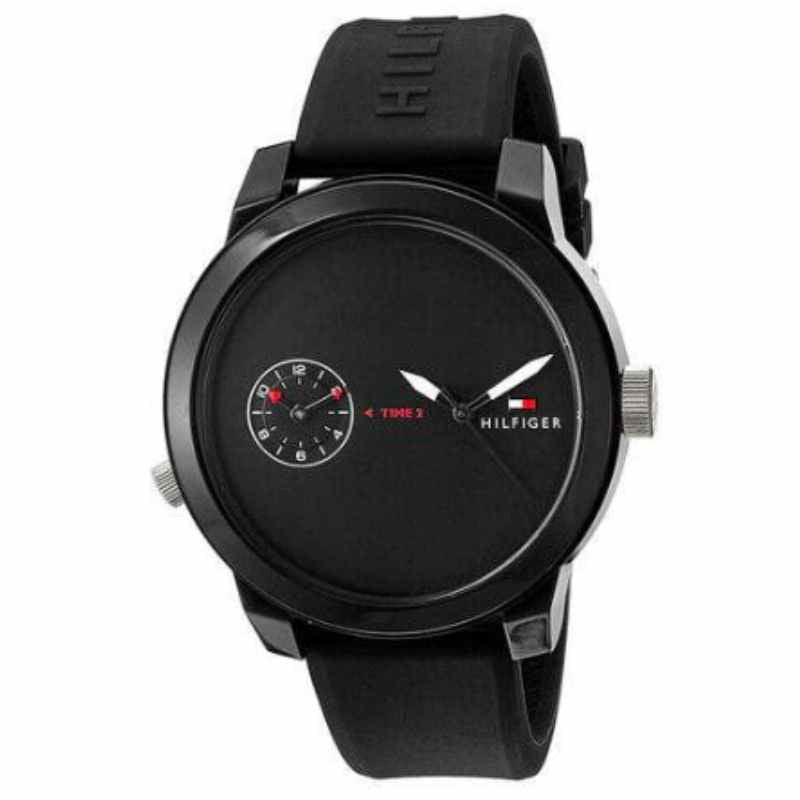  Shop Authentic Tommy Hilfiger Denim Black Dial Black Rubber Strap Watch for Men - 1791326 - Luxxuri
