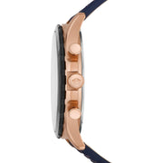  Shop Authentic Fossil Forrester Chronograph Blue Dial Blue Leather Strap Watch for Men - FS5814 - Luxxuri