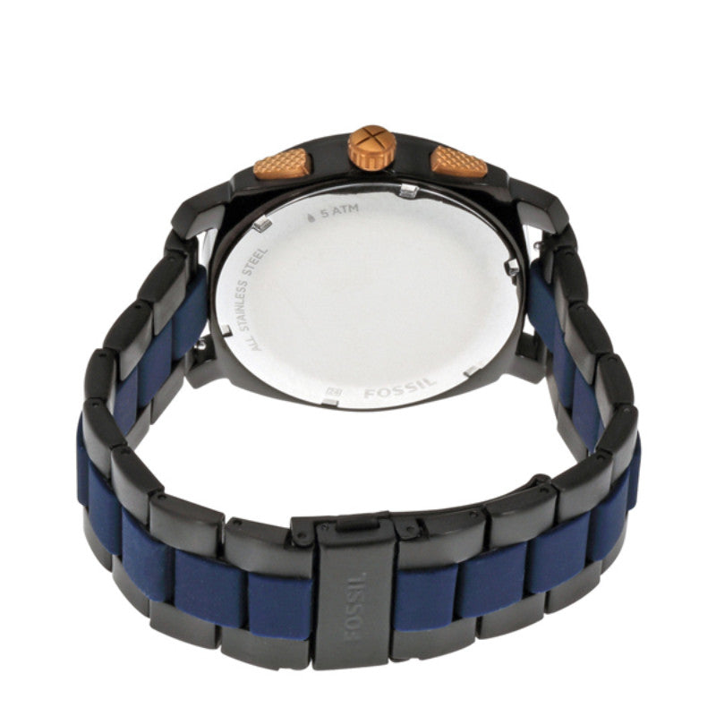  Shop Authentic Fossil Machine Chronograph Black Dial Two Tone Steel Strap Watch for Men - FS5164 - Luxxuri