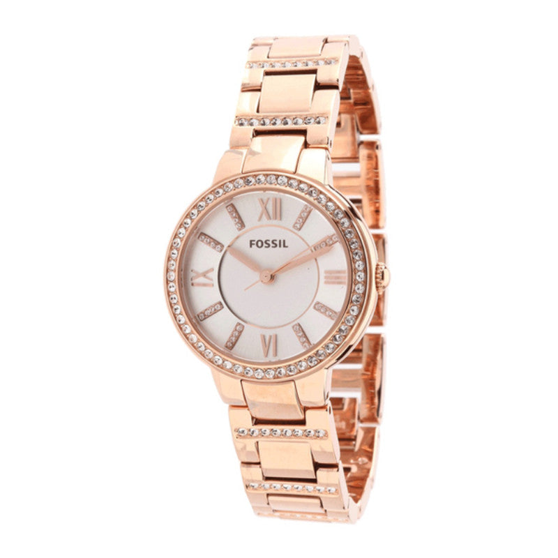  Shop Authentic Fossil Virginia White Dial Rose Gold Steel Strap Watch for Women - ES3284 - Luxxuri