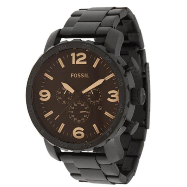 Shop Authentic Fossil Nate Chrongraph Ion Plated Black Dial Black Steel Strap Watch for Men - JR1356 - Luxxuri