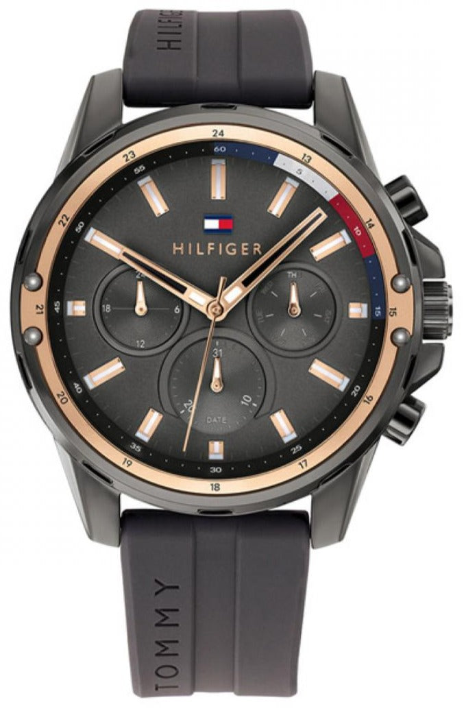 Shop Authentic Tommy Hilfiger Mason Black Dial Black Rubber Strap Watch for Men - 1791792 - Luxxuri