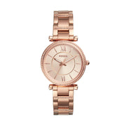  Shop Authentic Fossil Carlie Rose Gold Dial Rose Gold Steel Strap Watch for Women - ES4301 - Luxxuri