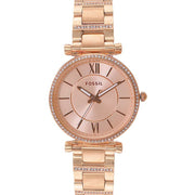  Shop Authentic Fossil Carlie Rose Gold Dial Rose Gold Steel Strap Watch for Women - ES4301 - Luxxuri