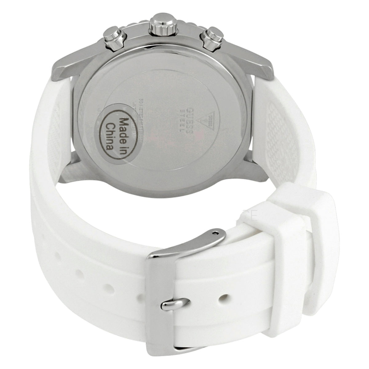 Shop Authentic Guess Confetti Crystal Black Dial White Silicone Strap Watch For Women - W1098L1 - Luxxuri