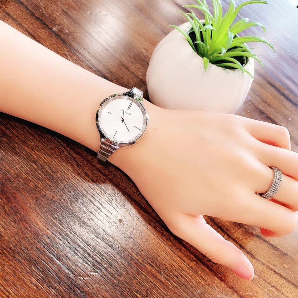  Shop Authentic Calvin Klein Lively Silver Dial Silver Steel Strap Watch for Women - K4U23126 - Luxxuri