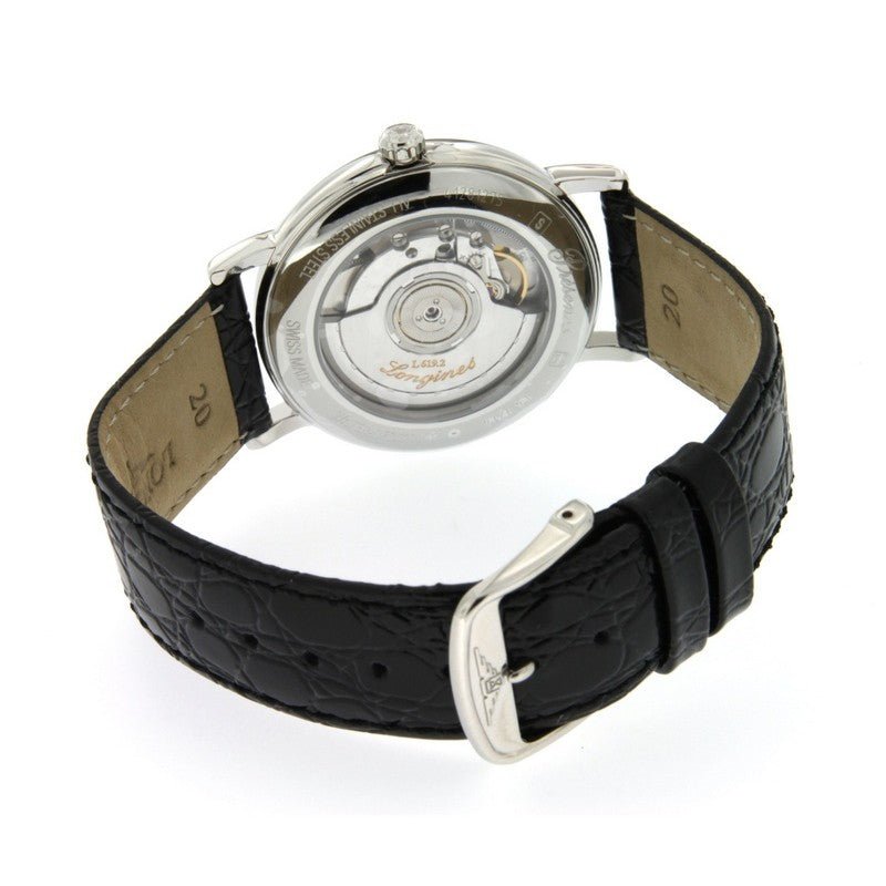  Shop Authentic Longines Presence 38.5mm Automatic White Dial Black Leather Strap Watch for Men - L4.921.4.11.2 - Luxxuri