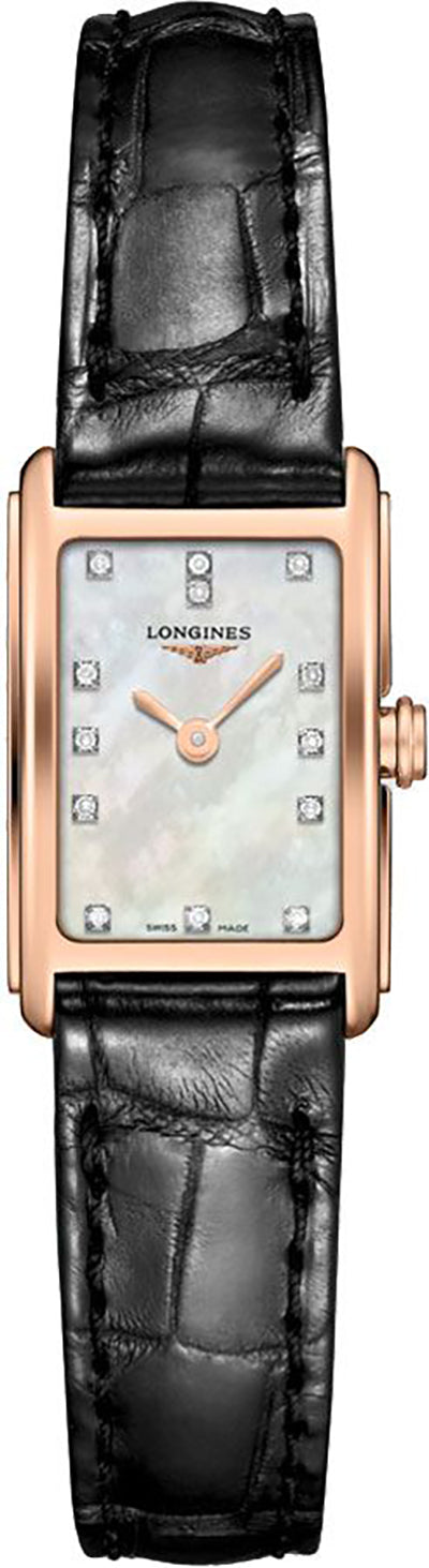  Shop Authentic Longines Dolcevita Diamonds Mother of Pearl White Dial Black Leather Strap Watch for Women - L5.258.8.87.0 - Luxxuri