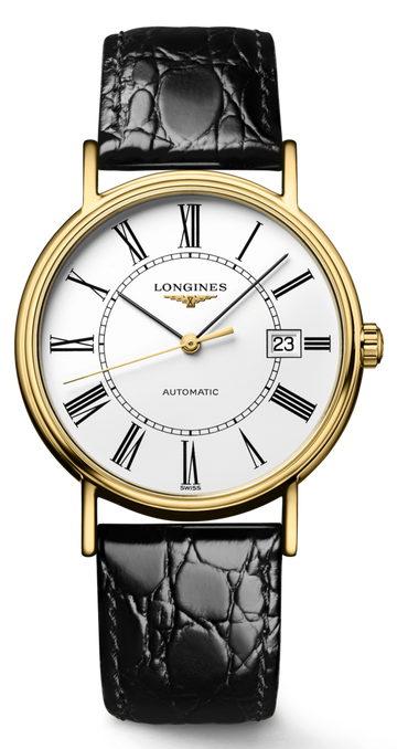  Shop Authentic Longines Presence 25.5mm Automatic White Dial Black Leather Strap Watch for Women - L4.921.2.11.2 - Luxxuri