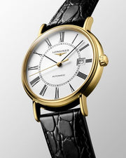  Shop Authentic Longines Presence 25.5mm Automatic White Dial Black Leather Strap Watch for Women - L4.921.2.11.2 - Luxxuri