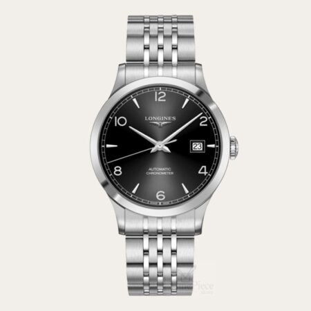  Shop Authentic Longines Record Black Dial Automatic Stainless Steel 40mm Watch for Men - L2.821.4.56.6 - Luxxuri