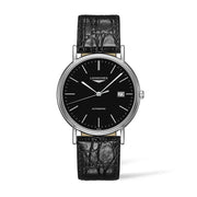  Shop Authentic Longines Presence 38.5mm Automatic Black Dial Black Leather Strap Watch for Men - L4.921.4.52.2 - Luxxuri