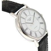  Shop Authentic Longines Presence 38.5mm Automatic White Dial Black Leather Strap Watch for Men - L4.921.4.11.2 - Luxxuri