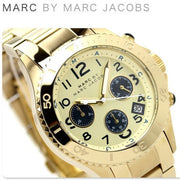  Shop Authentic Marc Jacobs Rock Metal Chronograph Gold Dial Gold Steel Strap Watch for Men - MBM3158 - Luxxuri