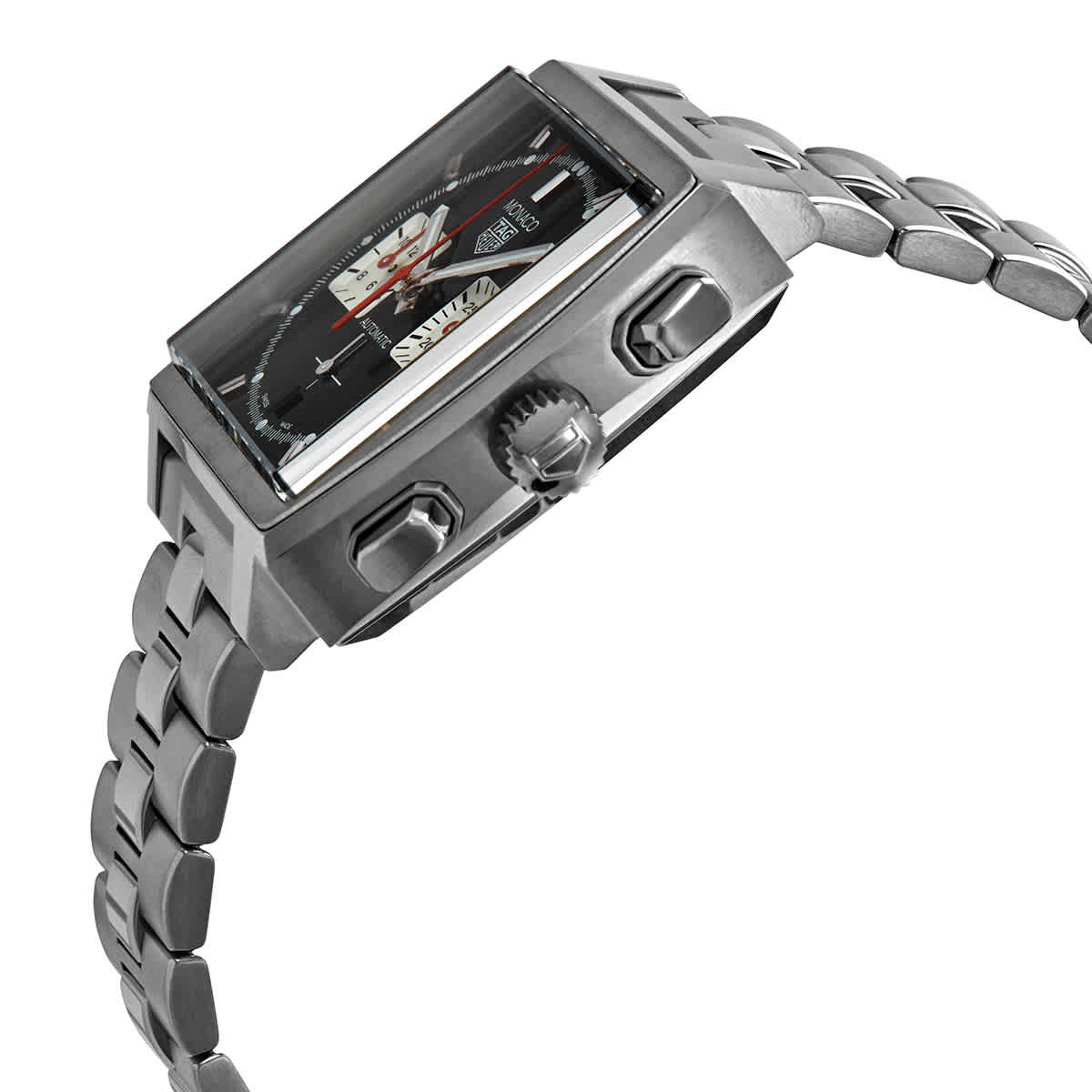  Shop Authentic Tag Heuer Monaco Automatic Chronograph Black Dial Silver Steel Strap Watch for Men - CBL2113.BA0644 - Luxxuri