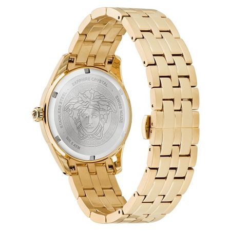  Shop Authentic Versace Greca Time Quartz Gold Dial Gold Steel Strap Watch For Men - VE3K00522 - Luxxuri