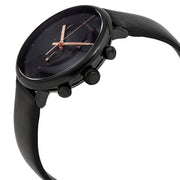 Shop Authentic Calvin Klein High Noon Black Dial Black Leather Strap Watch for Men - K8M274CB - Luxxuri