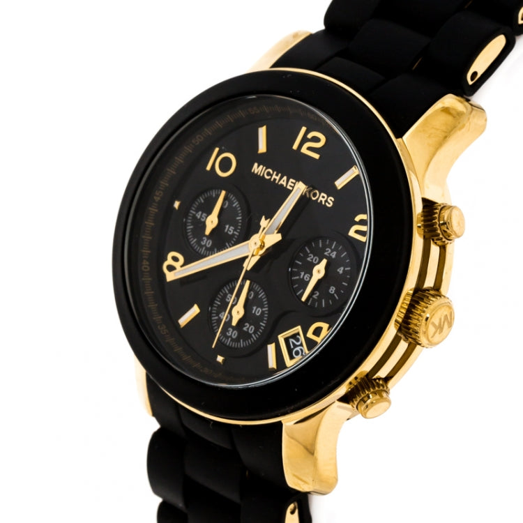  Shop Authentic Michael Kors Runway Black Dial Black Silicone Strap Watch for Women - MK5191 - Luxxuri