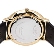  Shop Authentic Movado Ultra Slim Blue Dial Brown Leather Strap Watch For Men - 0607088 - Luxxuri