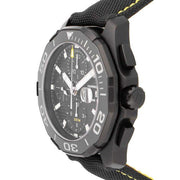  Shop Authentic Tag Heuer Aquaracer Automatic Chronograph Special Edition Titanium Grey Dial Black Leather Strap Watch for Men - CAY218B.FC6370 - Luxxuri