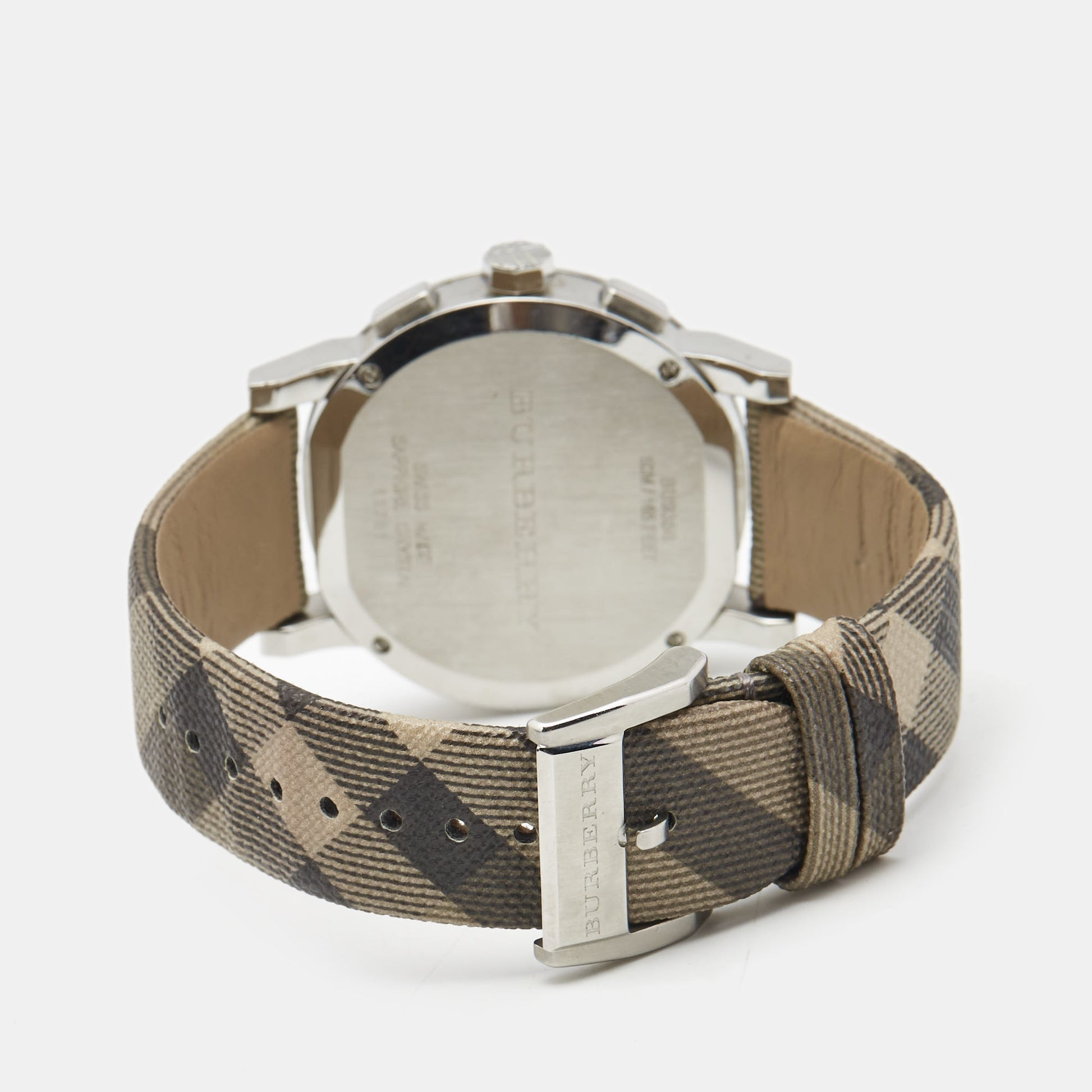  Shop Authentic Burberry The City Smoke Dial Checked Brown Leather Strap Watch for Men - BU9358 - Luxxuri