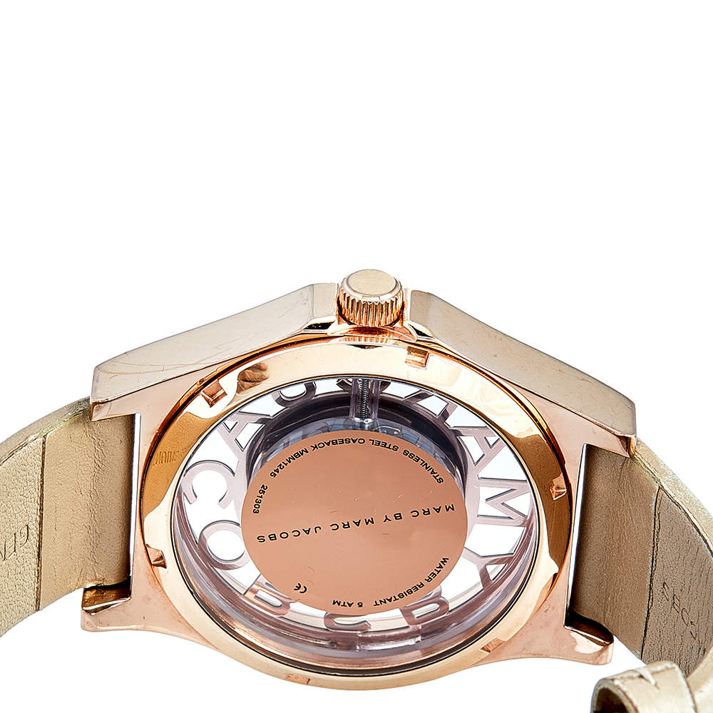  Shop Authentic Marc Jacobs Henry Dinky Skeleton Beige Dial Beige Leather Strap Watch for Women - MBM1245 - Luxxuri
