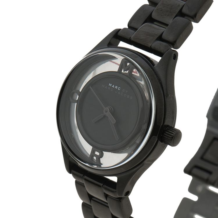  Shop Authentic Marc Jacobs Tether Transparent Black Dial Black Steel Strap Watch for Women - MBM3415 - Luxxuri