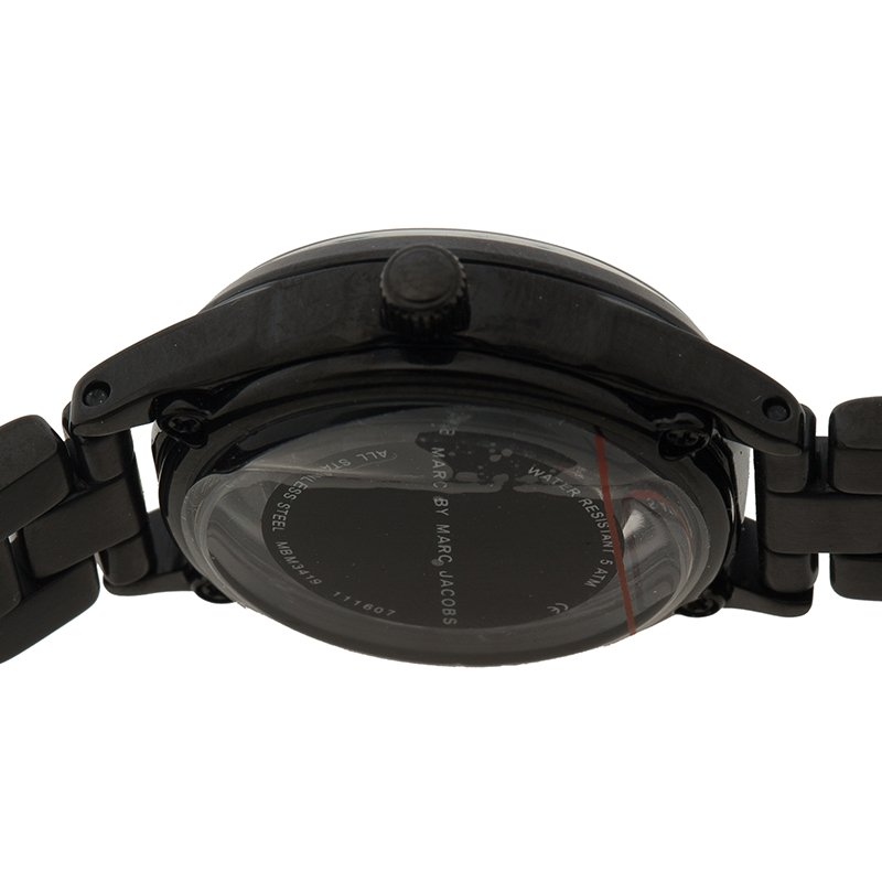  Shop Authentic Marc Jacobs Tether Transparent Black Dial Black Steel Strap Watch for Women - MBM3419 - Luxxuri
