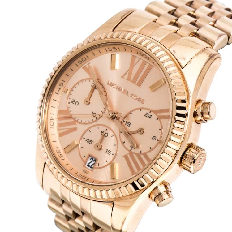  Shop Authentic Michael Kors Lexington Rose Gold Dial Rose Gold Steel Strap Watch for Women - MK5569 - Luxxuri