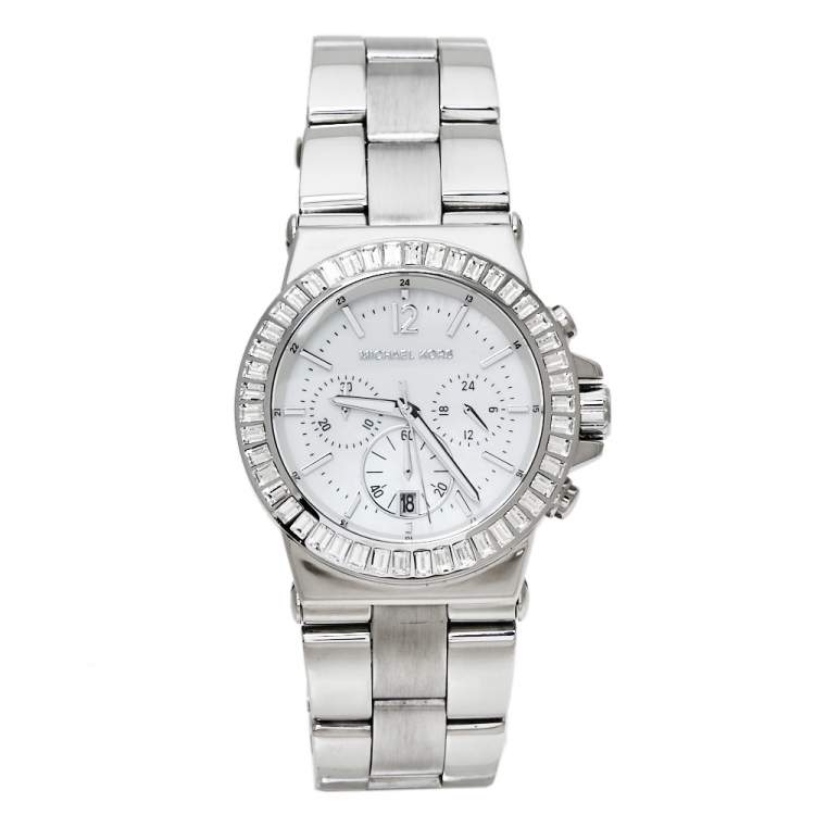  Shop Authentic Michael Kors Dylan Glitz Chronograph White Dial Silver Steel Strap Watch For Women - MK5411 - Luxxuri