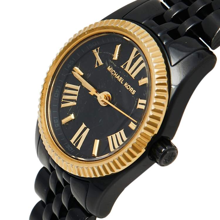  Shop Authentic Michael Kors Lexington Quartz Black Dial Black Steel Strap Watch for Women - MK3299 - Luxxuri
