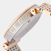  Shop Authentic Versace V-Twist White Dial Two Tone Mesh Bracelet Watch for Women - VELS00719 - Luxxuri