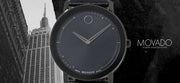  Shop Authentic Movado Sapphire Black Dial Black Leather Strap Watch for Men - 606884 - Luxxuri
