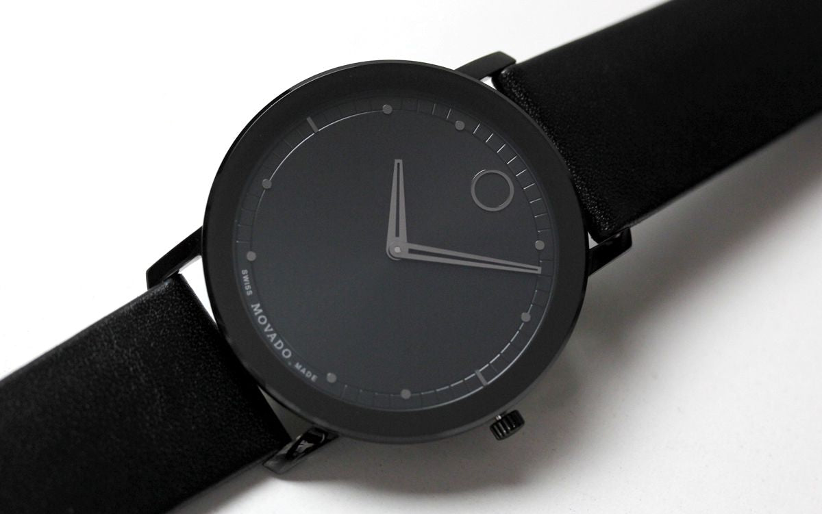  Shop Authentic Movado Sapphire Black Dial Black Leather Strap Watch for Men - 606884 - Luxxuri