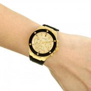  Shop Authentic Guess Athena Gold Dial Black Rubber Strap Watch For Women - GW0030L2 - Luxxuri