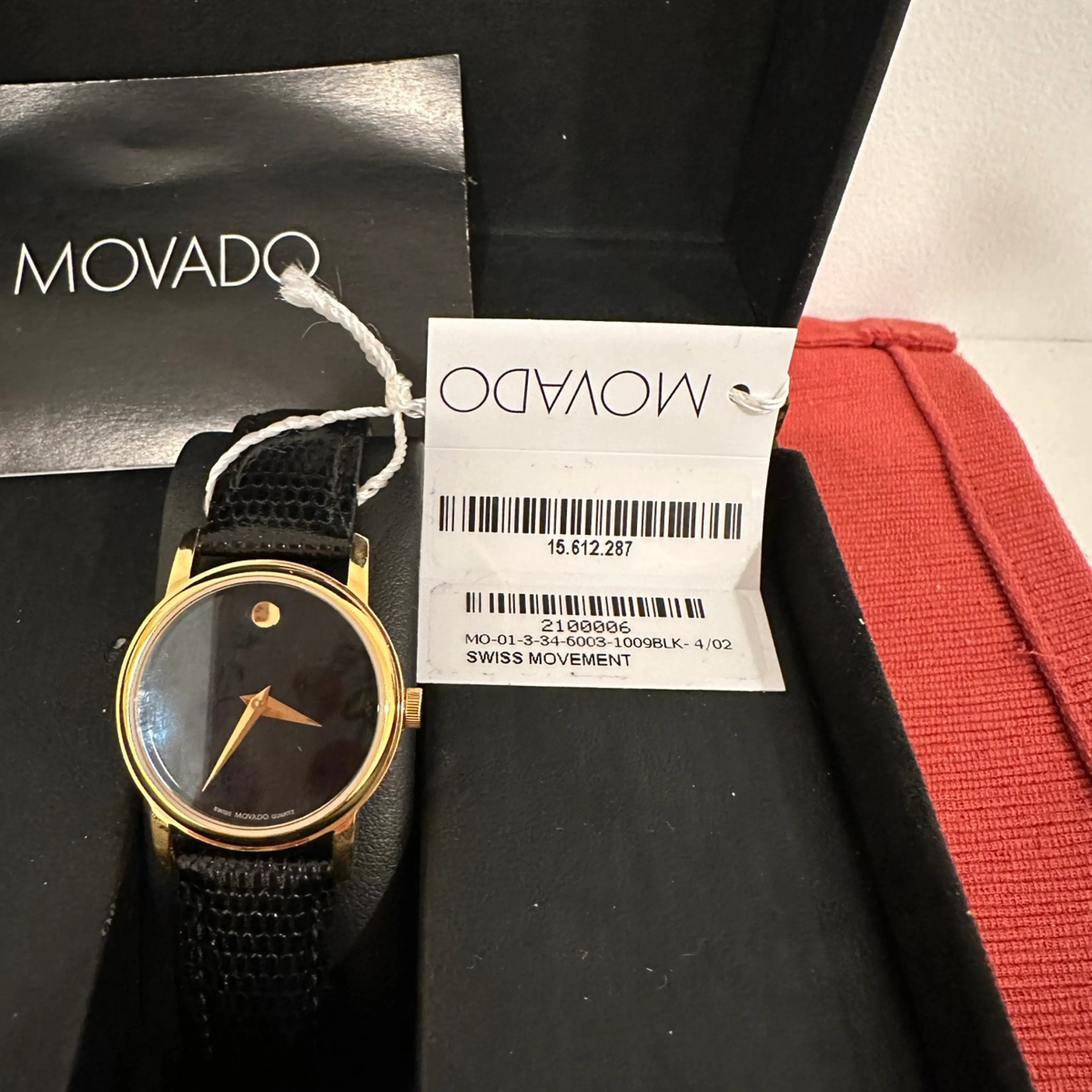  Shop Authentic Movado Museum Black Dial Black Leather Strap Watch For Women - 2100006 - Luxxuri