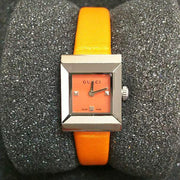 Shop Authentic Gucci G-Frame Square Mother of Pearl Orange Dial Orange Leather Strap Watch For Women - YA128532 - Luxxuri