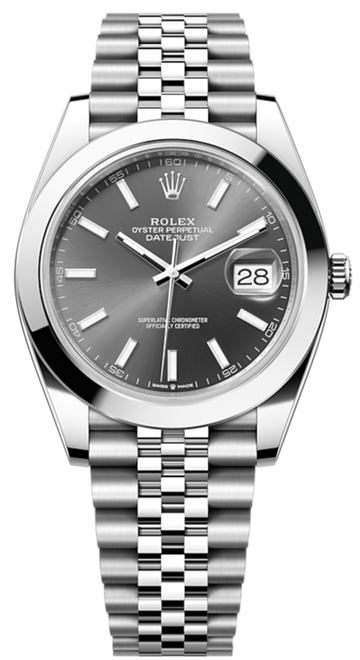  Shop Authentic Rolex Datejust 41 Oyster Grey Dial Silver Oystersteel Bracelet Watch for Men - M126300-0008 - Luxxuri