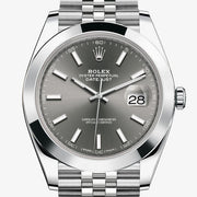  Shop Authentic Rolex Datejust 41 Oyster Grey Dial Silver Oystersteel Bracelet Watch for Men - M126300-0008 - Luxxuri