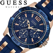  Shop Authentic Guess Oasis Blue Dial Blue & Rose Gold Stainless Steel Strap Watch For Men - W0366G4 - Luxxuri