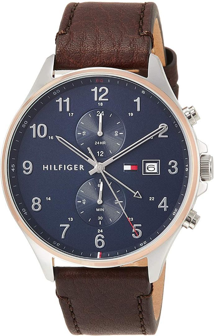  Shop Authentic Tommy Hilfiger West Chronograph Blue Dial Brown Leather Strap Watch For Men - 1791712 - Luxxuri