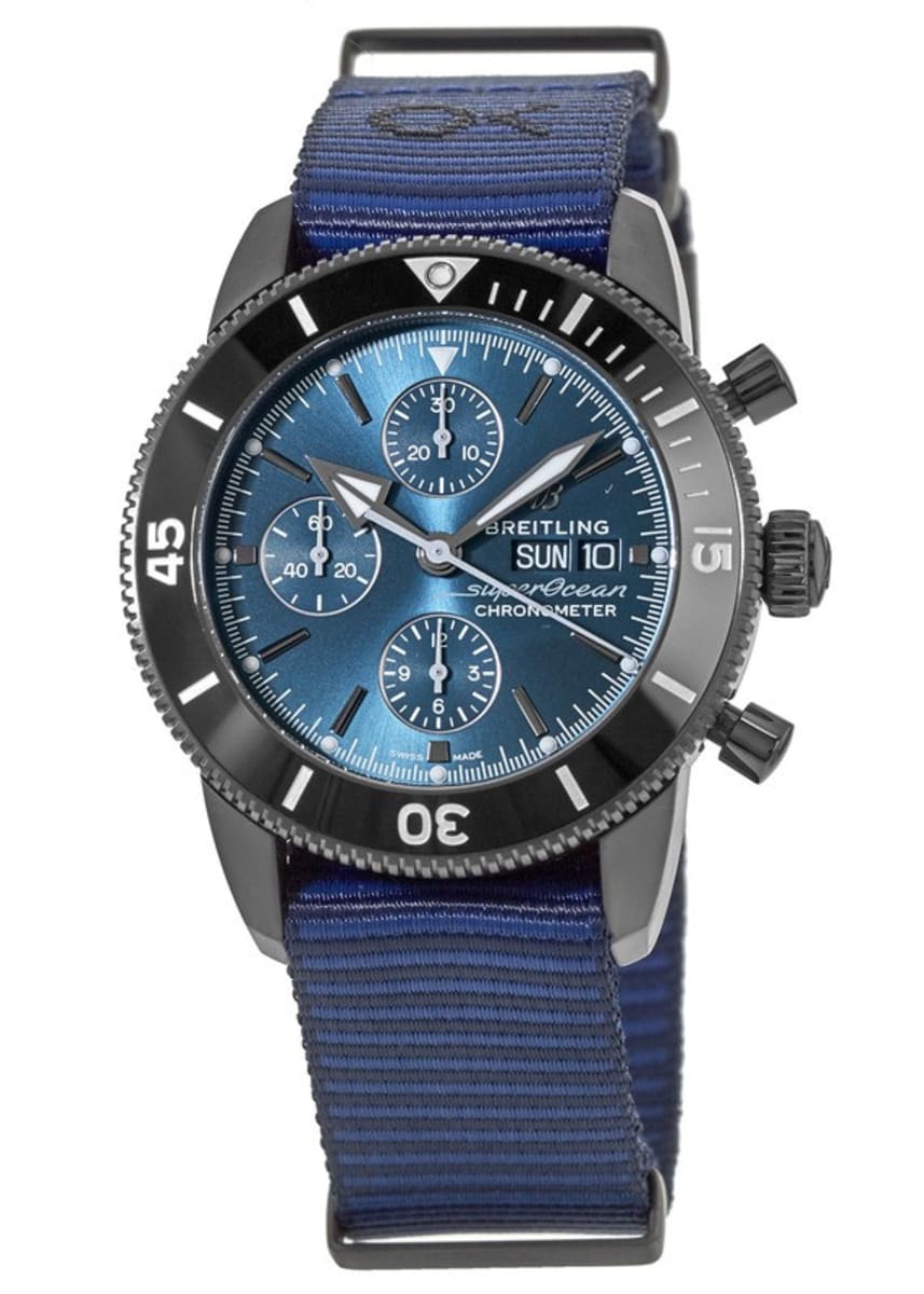  Shop Authentic Breitling Superocean Heritage Chronograph 44 Outerknown Blue Dial Blue NATO Strap Watch for Men - M133132A1C1W1 - Luxxuri