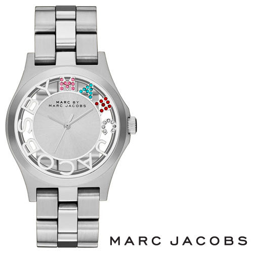  Shop Authentic Marc Jacobs Henry Skeleton Silver Dial Silver Steel Strap Watch for Women - MBM3262 - Luxxuri